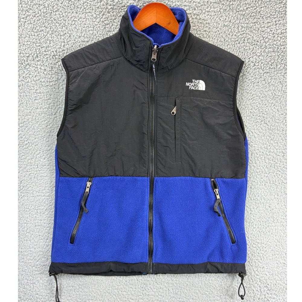 The North Face Denali Fleece Vest Womens M Blue Black Gorpcore Hiking Fall Cozy